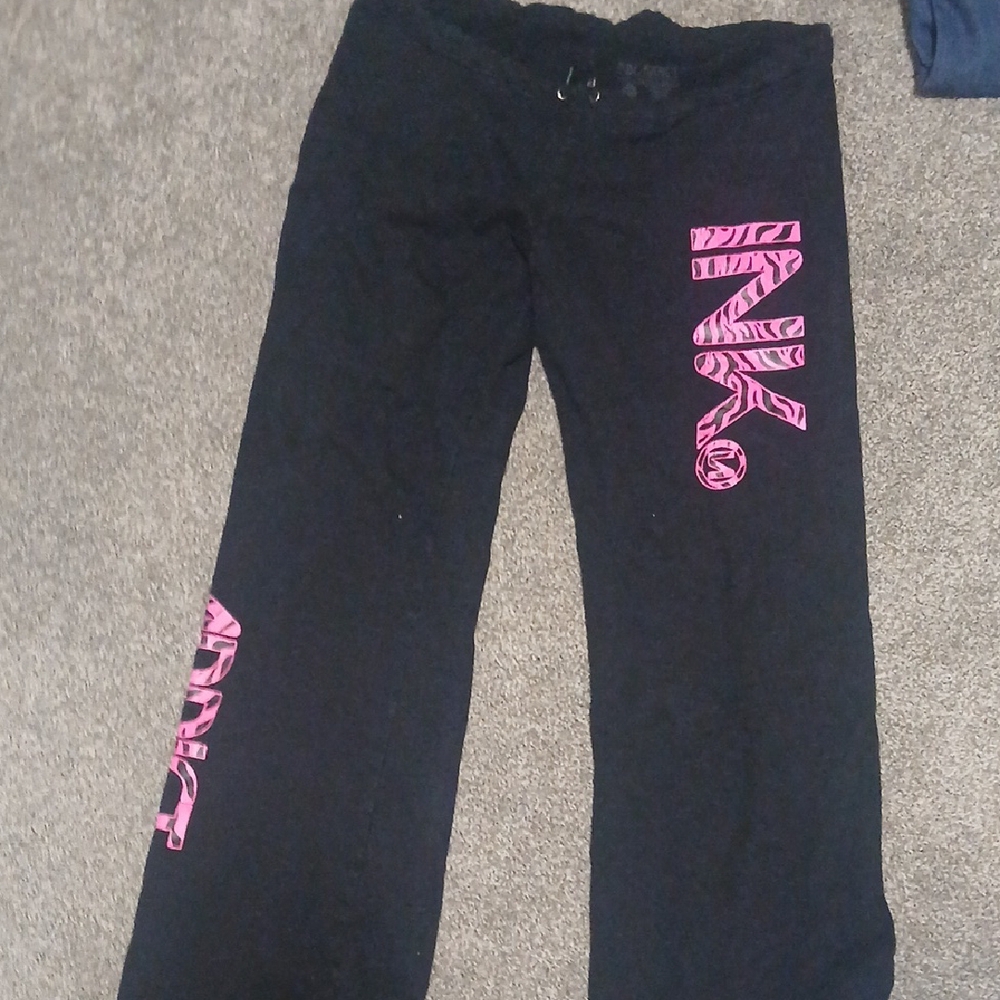 Black Pants with Pink Graphic